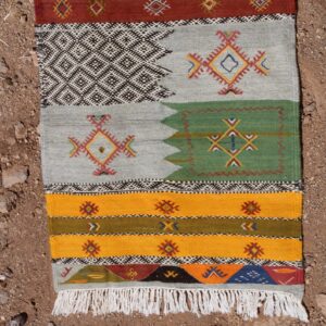 Berber Handmade Wool Runner Rug Authentic Kilim Hallway Carpet