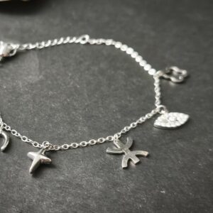Amazigh Berber Kabyle Yaz Silver Stainless Steel Charm Bracelet