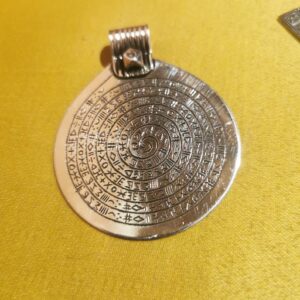 Berber Silver Spiral Pendant Necklace With Letters Design