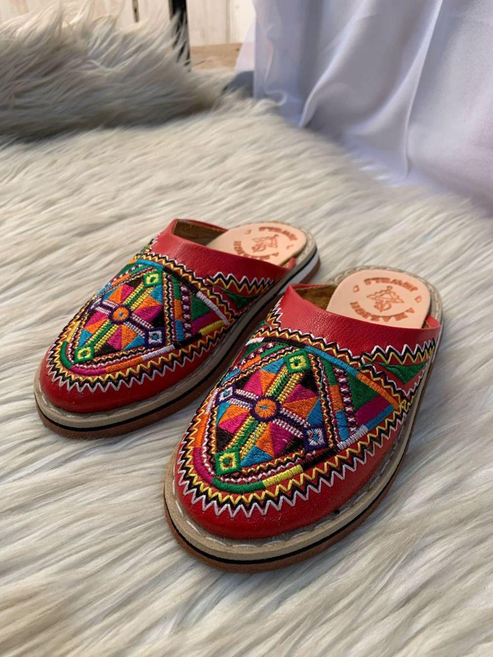 Berber Authentic Adouko Babouche Handmade Leather Babouche Shoes