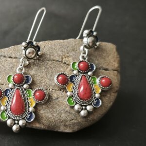 Traditional Kabyle Amazigh Berbères Handmade Colorful Dangle Earrings