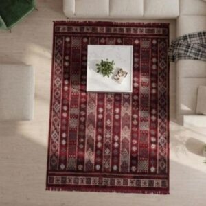 Amazigh Red Rug with Embroidery 3m Length × 2m Width