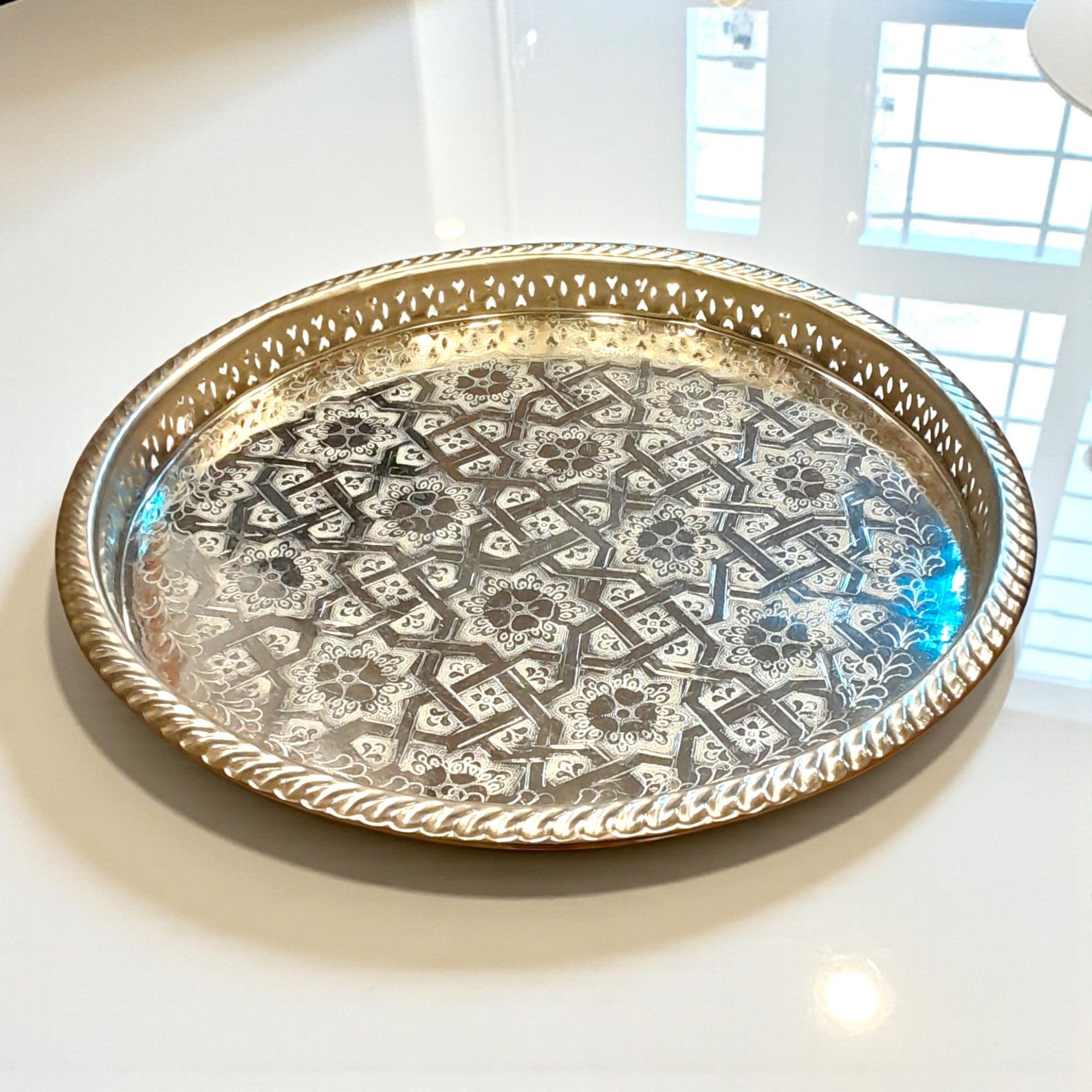 Amazigh Silver Tea Set Tray Glasses Handmade Traditional