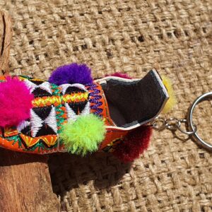 Handmade Amazigh Berber Anti-Atlas Multicolor Miniature Keychain Shoes