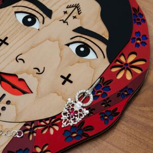 Handmade Tunisian Amazigh Berber Woman Wooden 3D Wall Art