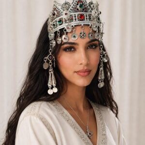 Berber Bridal Crown Wedding Headpiece Silver Tribal Headband