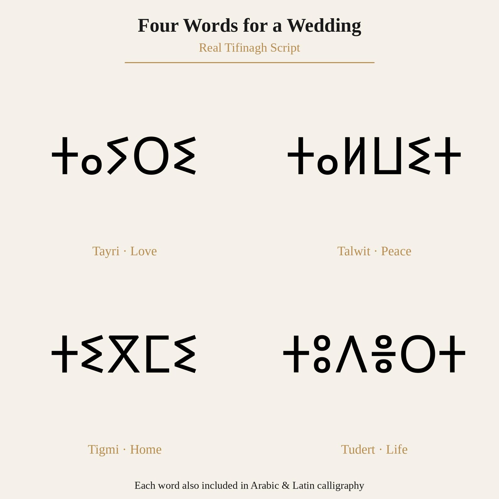 💾 Berber Wedding Sign Printable Tayri Love Word Art