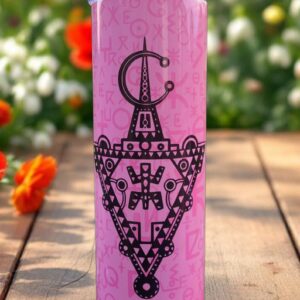 Amazigh Tumbler oz Tifinagh Letters Tazerzit-Inspired Design Fibula