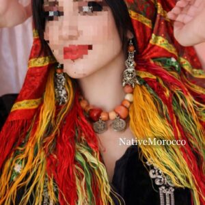 Berber Handmade Traditional Qṭib Head Wrap Cream Scarf