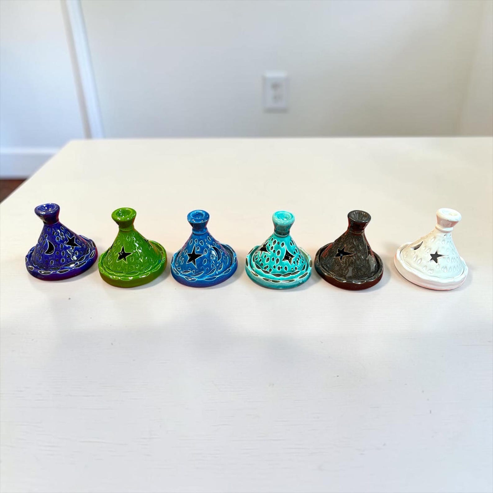 Berber Handmade Mini Ceramic Tealight Tagine Candle Holder