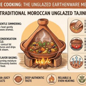 Amazigh Authentic Clay Tajine Traditional Unglazed Terracotta Tagine