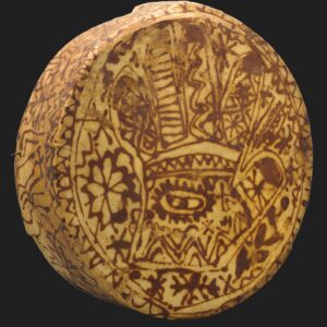 Berber Bendir Drum Hand-Painted Hamsa Hand Leather Wooden