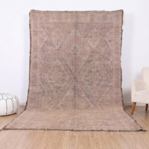 Berber Vintage Wool Rug 6.4 ft x 11.1 ft