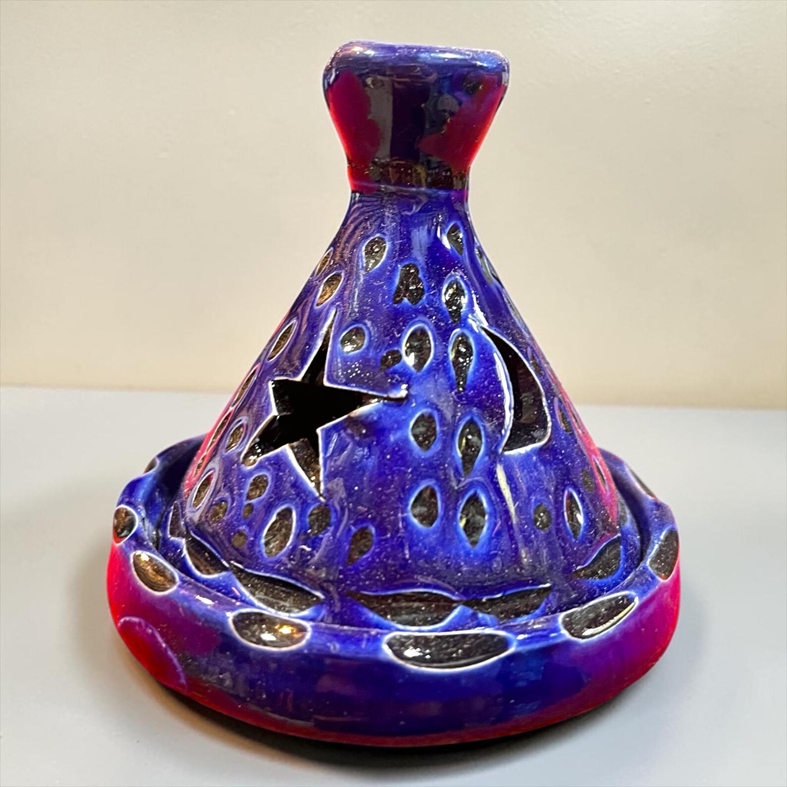 Berber Handmade Mini Ceramic Tealight Tagine Candle Holder