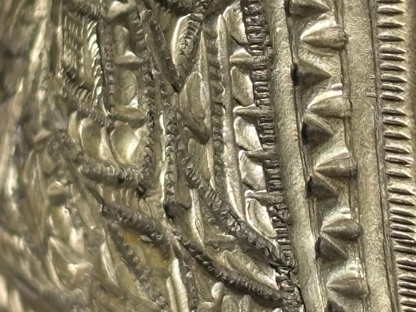 Berber Antique Hand Engraved Silver Alloy Amulet Necklace