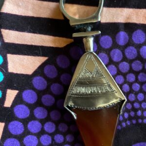 Amazigh Gigantic Carnelian Agate & Silver Tuareg Ring Amulet Hair Ornament Necklace