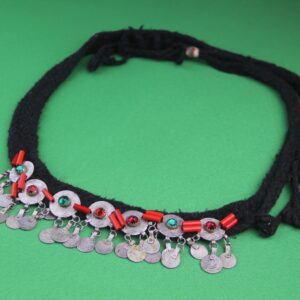 Berber Authentic ANTIQUE Silver Genuine Coral Coins Necklace