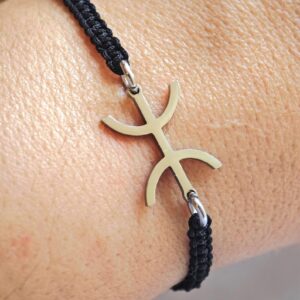 Amazigh Yaz Symbol Bracelet With Gold Tone Chaîne Style