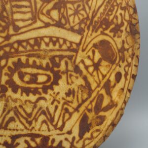 Berber Bendir Drum Hand-Painted Hamsa Hand Leather Wooden