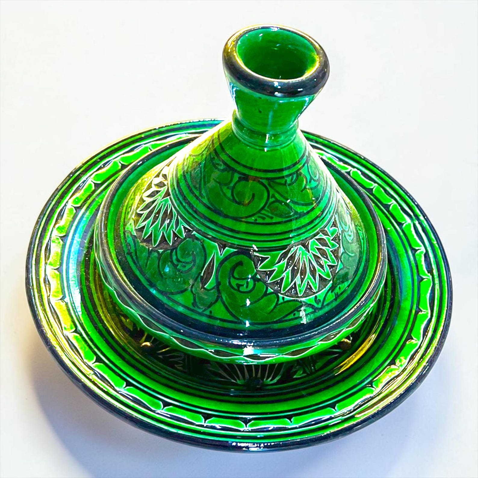 Amazigh Handmade Ceramic Plate Mini Traditional Tagine Set