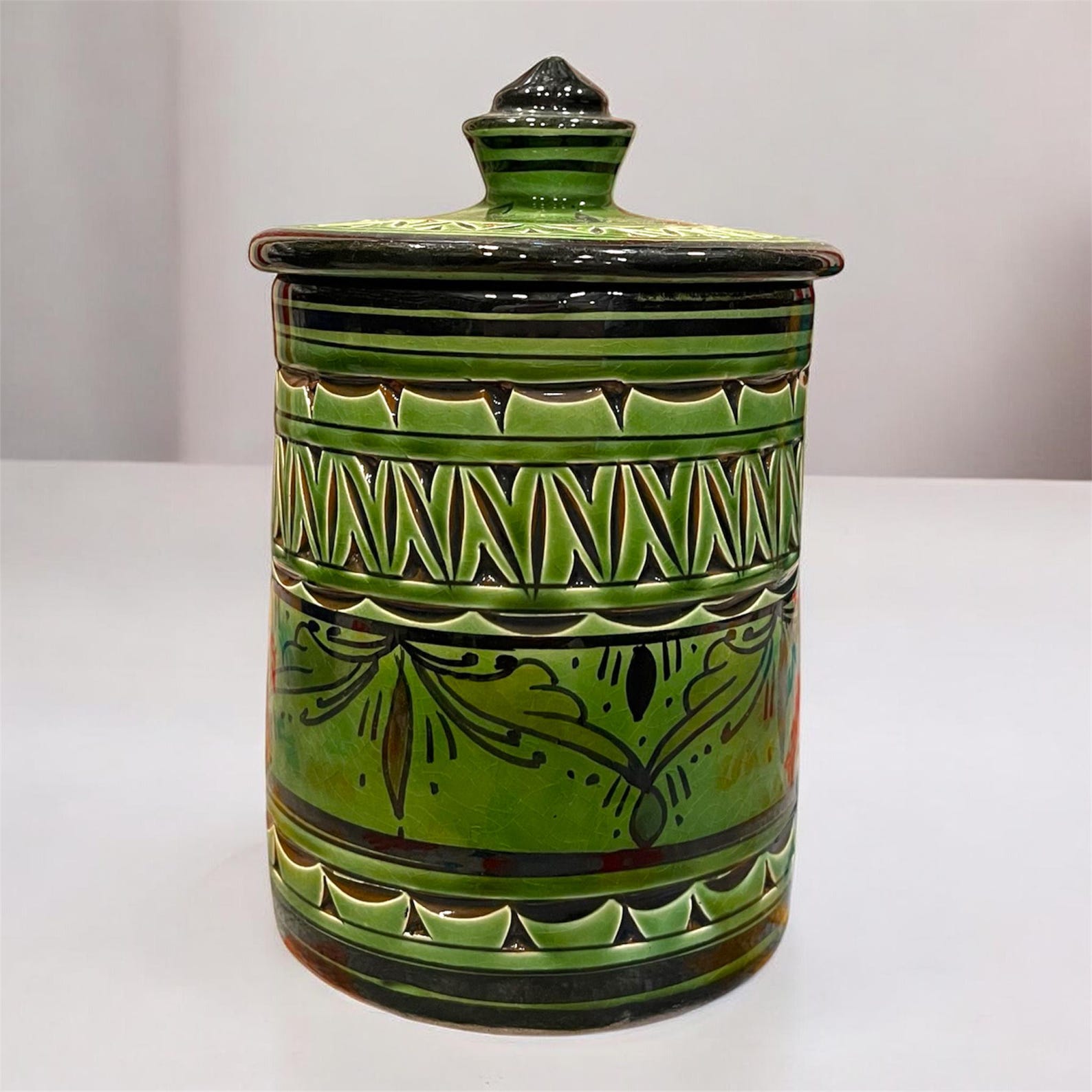 Berber Handmade Storage Jar Lid Hand Ceramic Piece