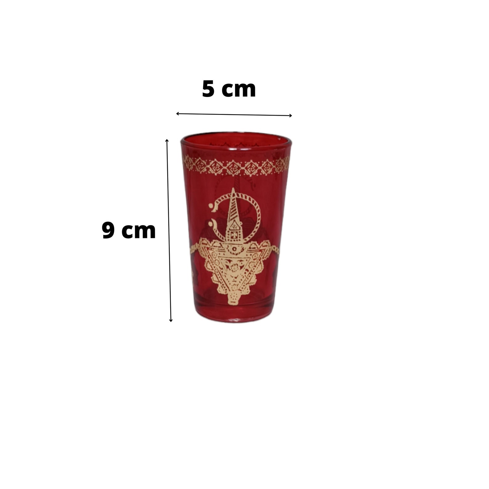 Amazigh verres à thé Six marocains colorés Handmade