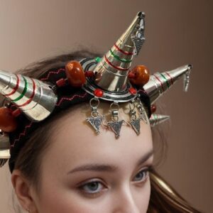Berber Tiara from Sousse Ethnic Head Jewelry Earrings