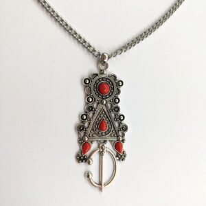 Amazigh Tizerzit Berber Fibula Pendant Stainless Steel Chain Necklace