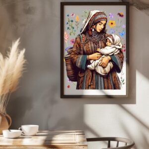 Amazigh Berber Woman Art Print Digital Illustration Download Bracelet