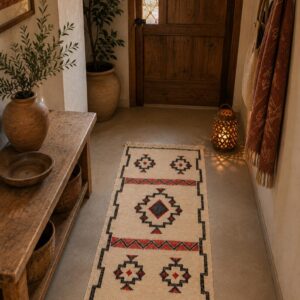 Berber Cream Handmade Geometric 100x50 cm Small Rug