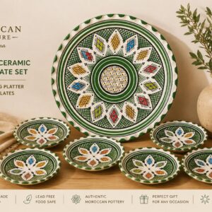 Amazigh Handmade Ceramic Serving Set Large Platter Plate