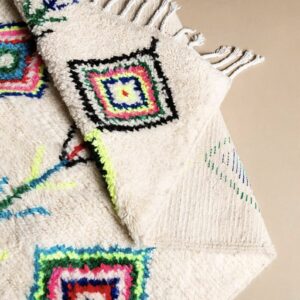 Berber Colorful Diamond Wool Handmade Area Tribal Rug