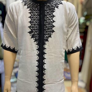 Amazigh Traditional Men’s Loulan s Elegant Beige Tunic