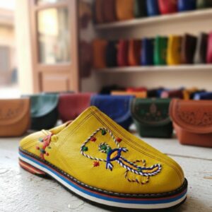 Berber Handmade Leather Slippers for Men Babouche Shoes