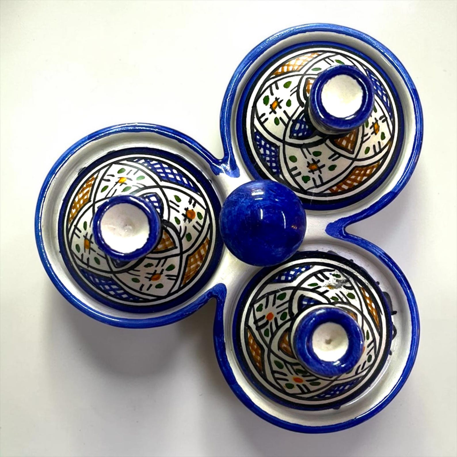 Amazigh Handmade Ceramic Spice Holder Set of 3 Tagine
