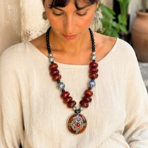 Berber beaded traditional statement jewelry handmade ethnic Necklace
