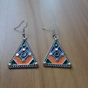 Amazigh Boucles d oreilles ethniques triangulaires Kabyle Earrings
