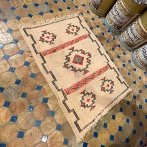 Berber Cream Handmade Geometric 100x50 cm Small Rug