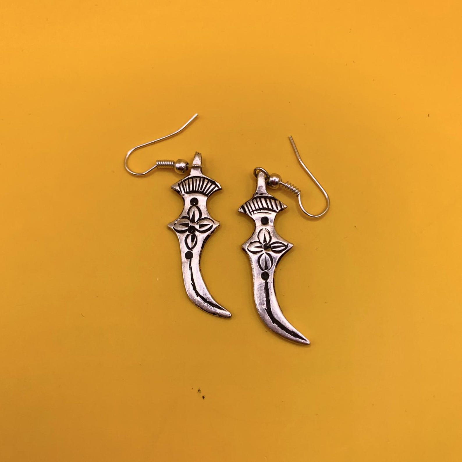 Handmade Berber Tuareg Dagger Jewelry Set with Necklace and Earrings