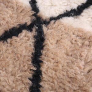 Berber Custom Design Wool Neutral Geometric Living Room Rug