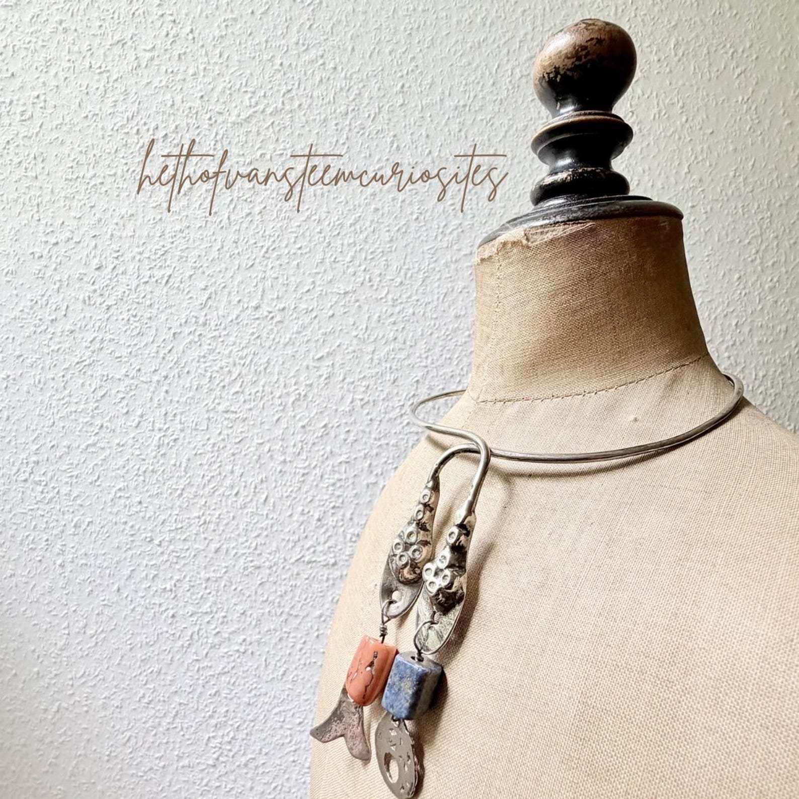 Amazigh Authentic Silver Necklace • South Tunesia 1945-1960 • Snake Heads