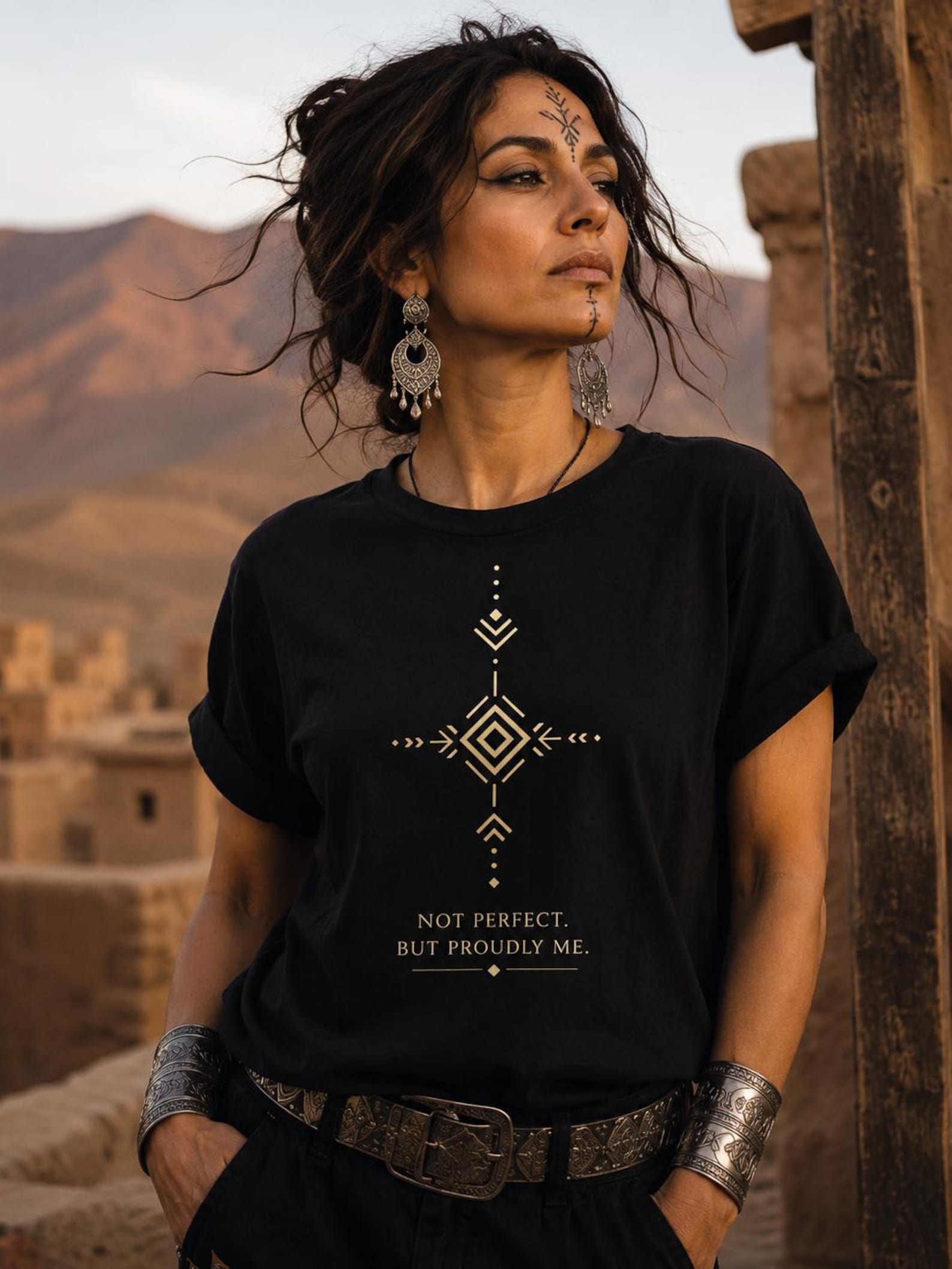 Berber Symbol T-Shirt Inspired Tribal Geometric Tee Shirt