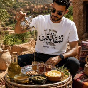 Amazigh Tchqa Louqt Saying Broken Hourglass Calligraphy Shirt