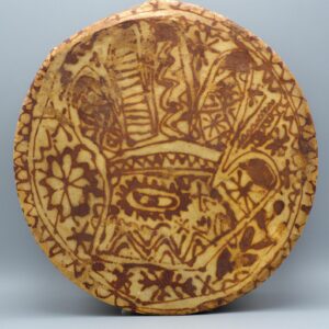 Berber Bendir Drum Hand-Painted Hamsa Hand Leather Wooden