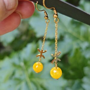 Amazigh Boucles d'oreilles YAZ tifinagh acier inoxydable avec pierres naturelles Adaptation moderne