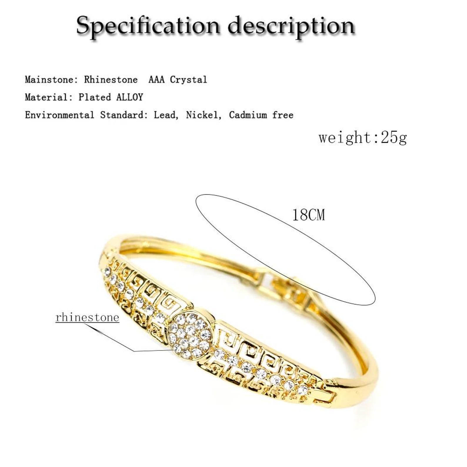 Berber Sunspicems Gold Color Arabic Bangle Crystal Bracelet