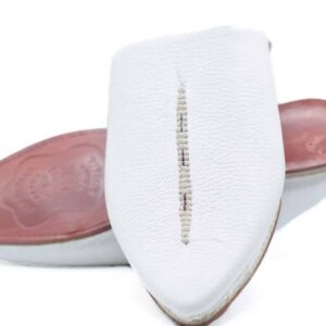 Amazigh White Babouche Shoes for Men Traditional Slipper Style