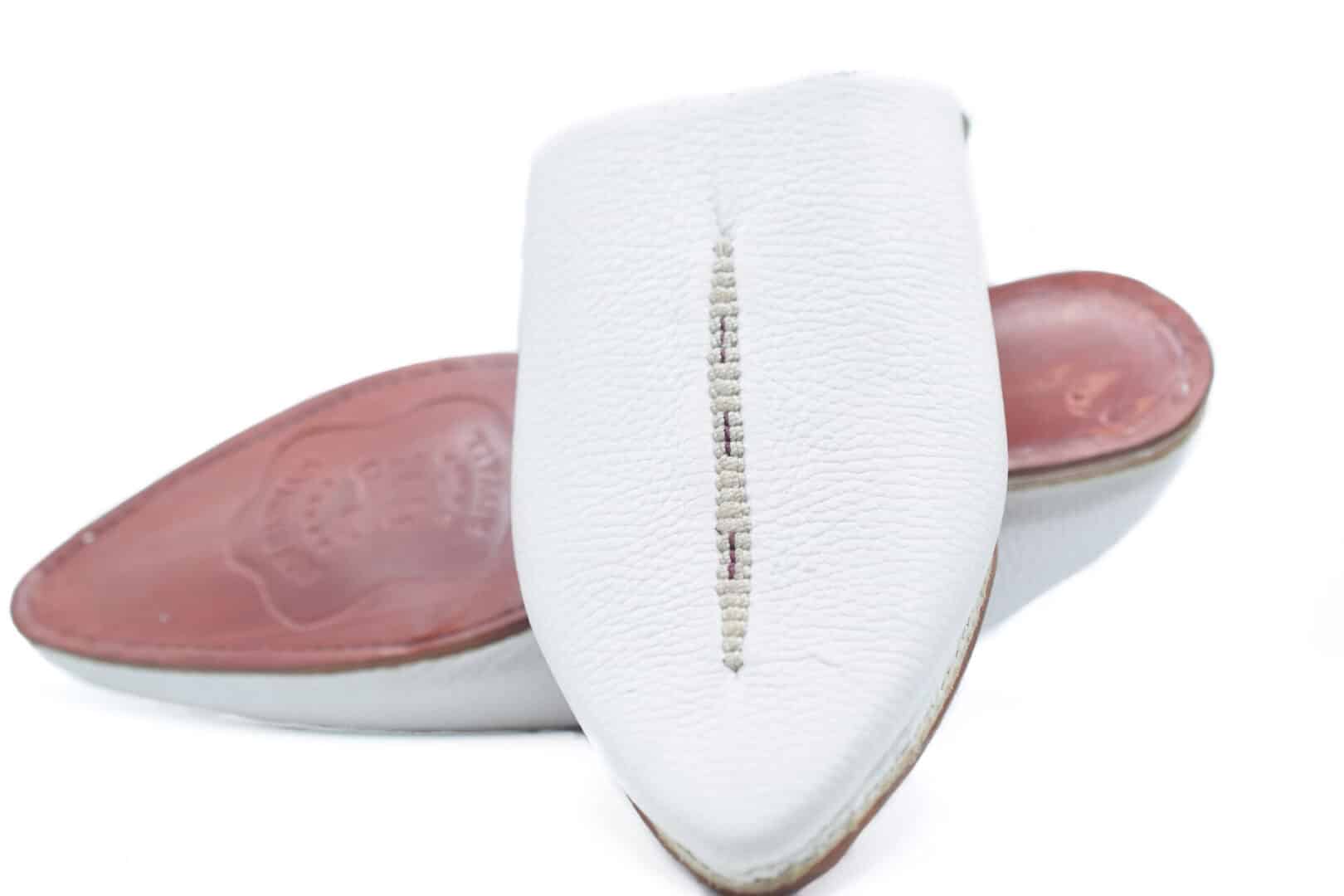 Amazigh White Babouche Shoes for Men Traditional Slipper Style