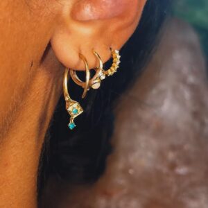 Berber Solid 18k Gold Tuareg Evil Hoops Earrings