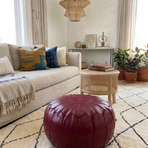 Amazigh Poufs Pillows Leather Pouffe Handmade Delivered Pouf